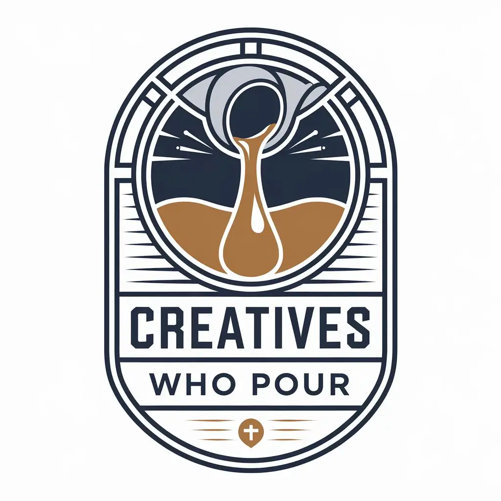 LOGO Design for Creatives Who Pour Liquid Pouring Symbol with Moderate Style for Religious Industry