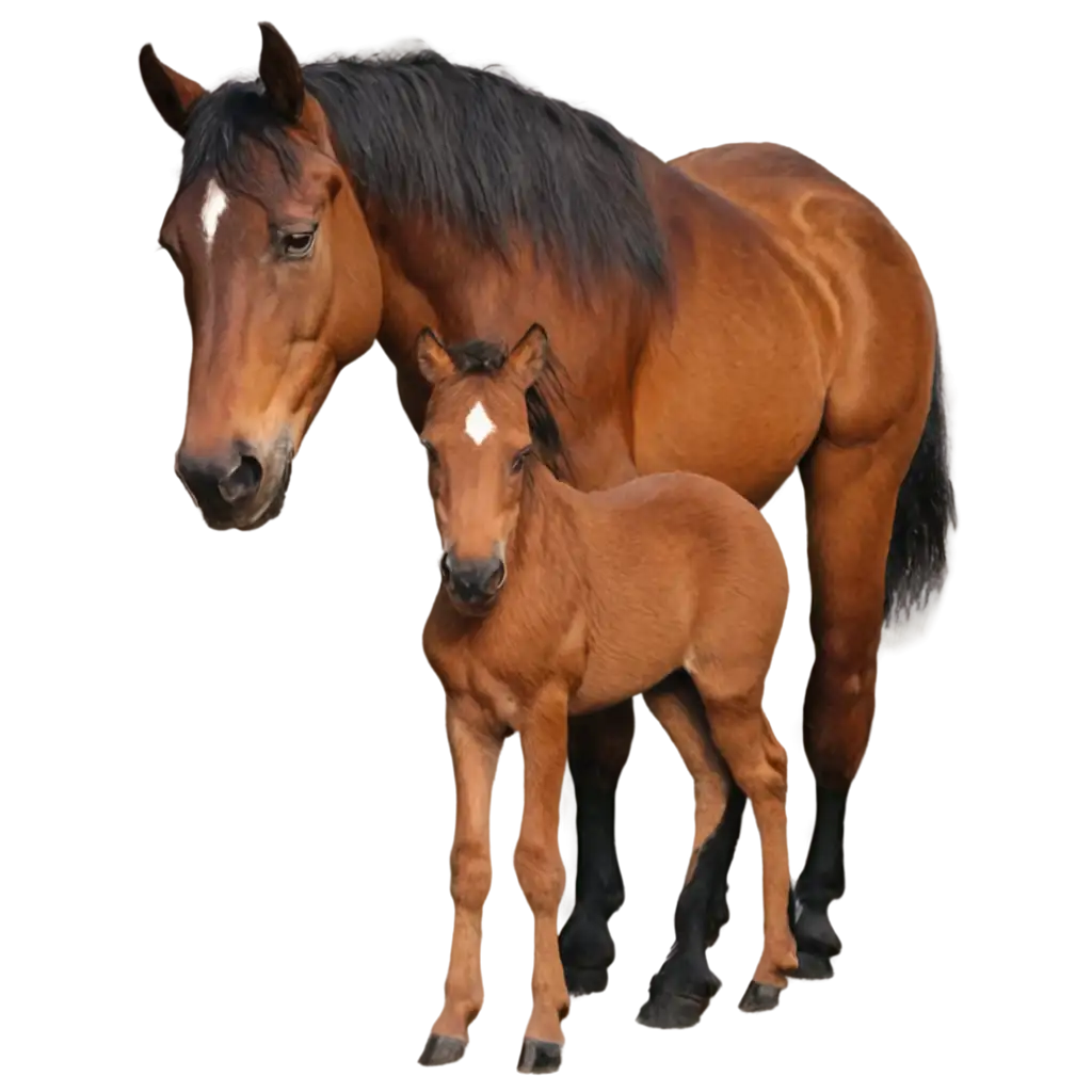 PNG-Image-of-Horse-with-Foal-Capturing-Serenity-and-Connection