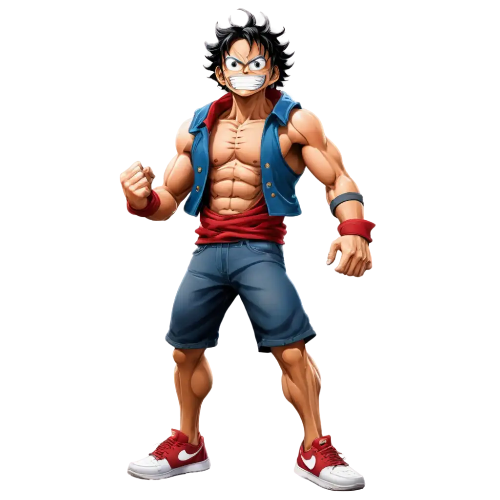 Luffy-Gear-4-Dressed-in-Nike-PNG-HighQuality-Image-for-Digital-Use