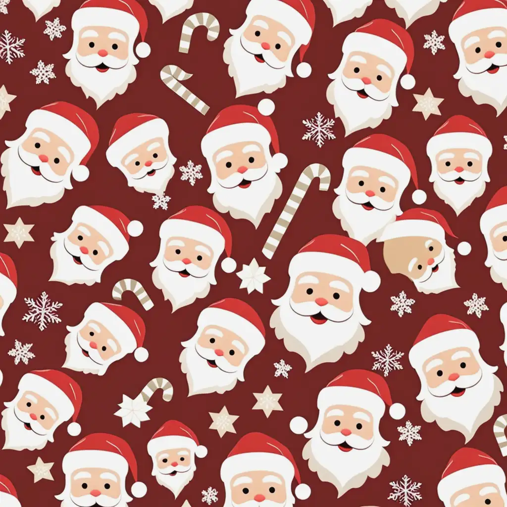 Neutral Color Schemed Christmas Santa Scrapbooking Paper Design