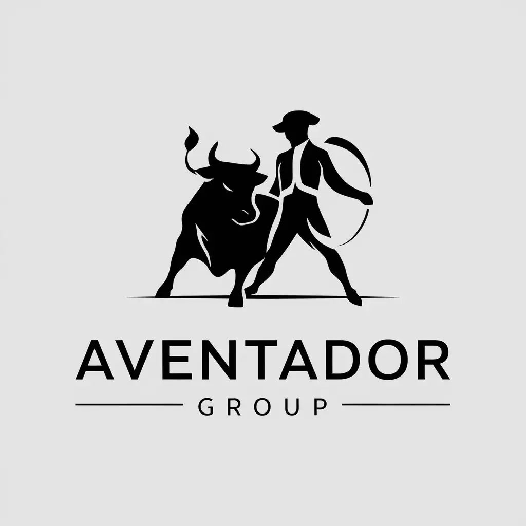 a vector logo design,with the text "AVENTADOR GROUP", main symbol:bull and matador,complex,be used in Nonprofit industry,clear background