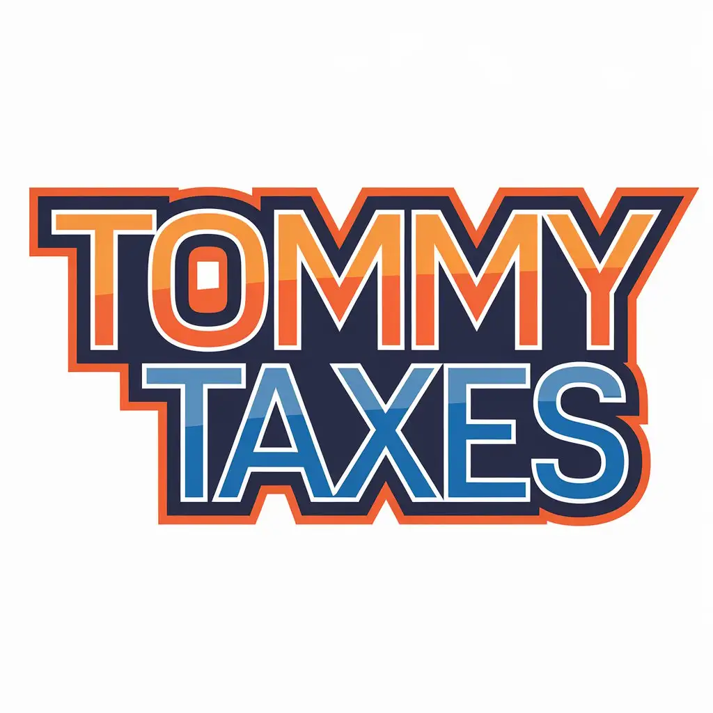 LOGO Design for TOMMY TAXES Modern Bold Typography with Minimalist Aesthetic and Vibrant Color Palette