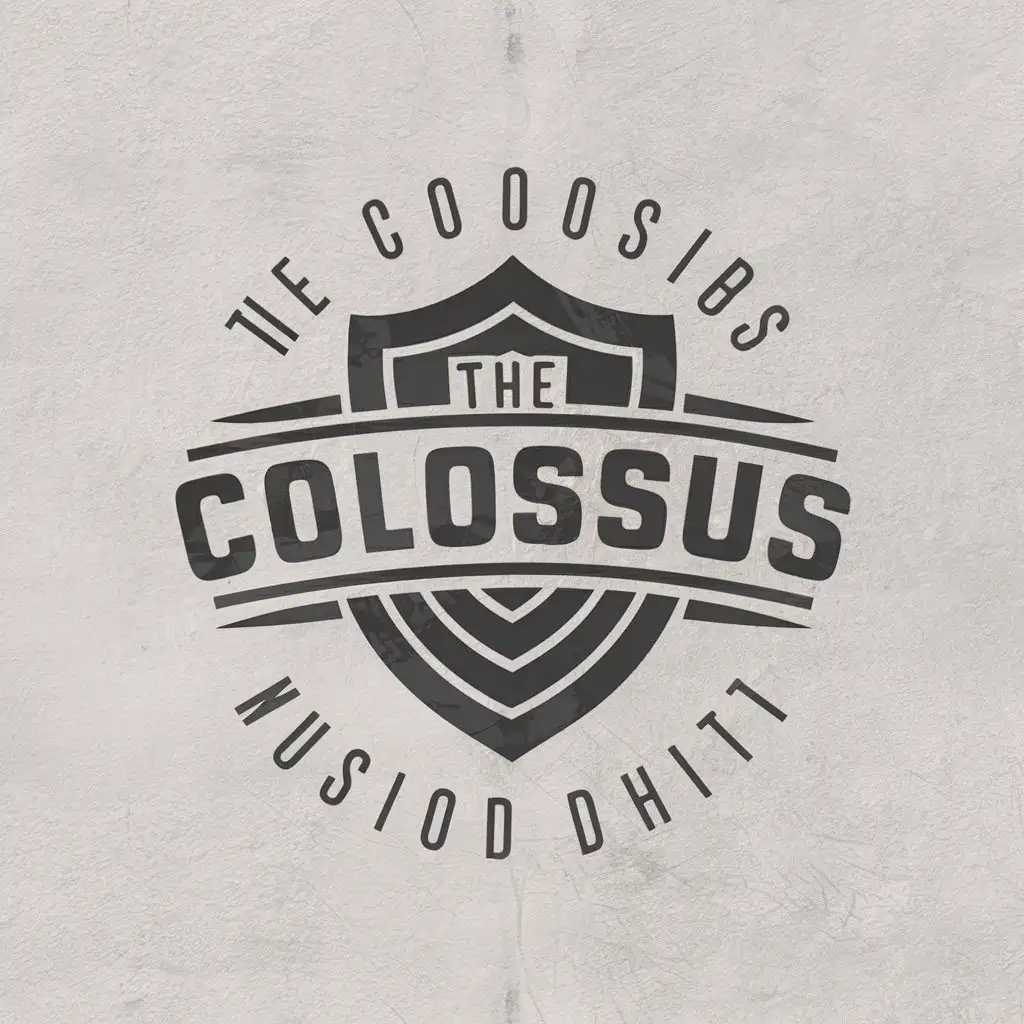 a vector logo design,with the text "The COLOSSUS", main symbol:Shield,complex,be used in Music industry,clear background