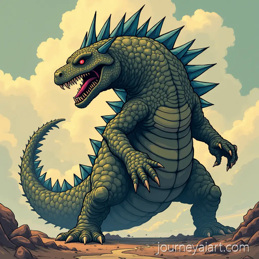 Wagzilla-Kaiju-Monster-RampWAGZILLA-Kaiju-Memecoinaging-in-Solana-Cryptocurrency-City