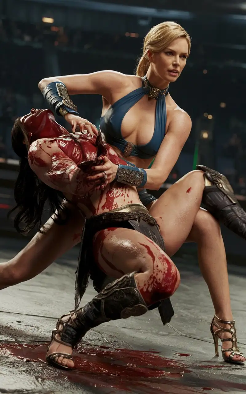 Charlize-Theron-Performing-Brutal-Fatality-in-Mortal-Kombat-Game