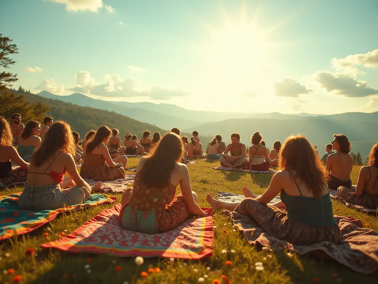 HippieHippie-Hilltop-Gathering-Gathering-on-a-Sunlit-Hilltop-with-Music-and-Wildflowers