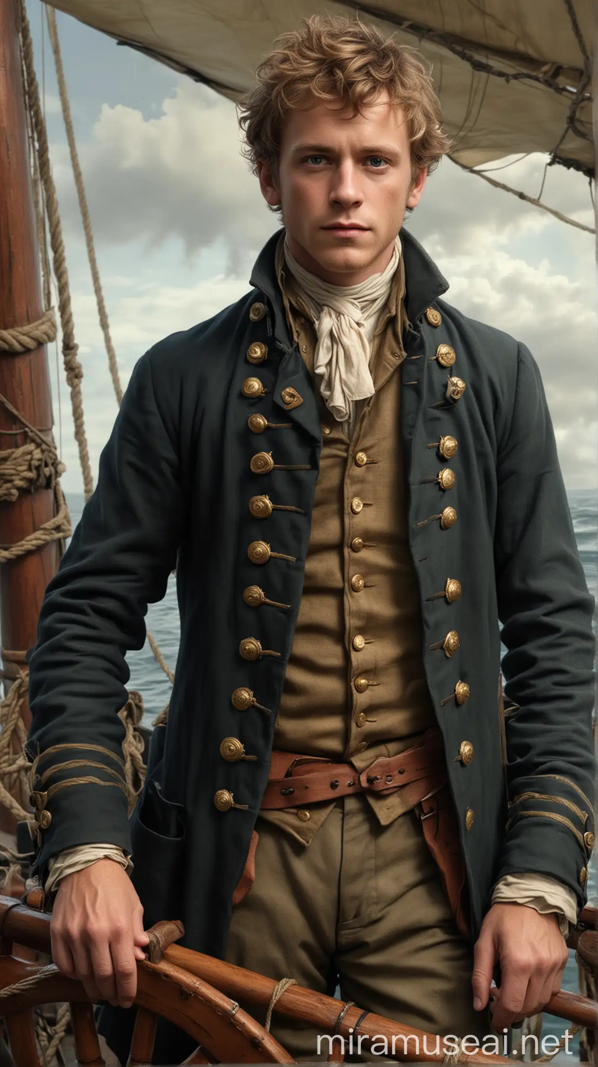 Young John Paul Jones Aboard Ship Early Seafaring Career Illustration