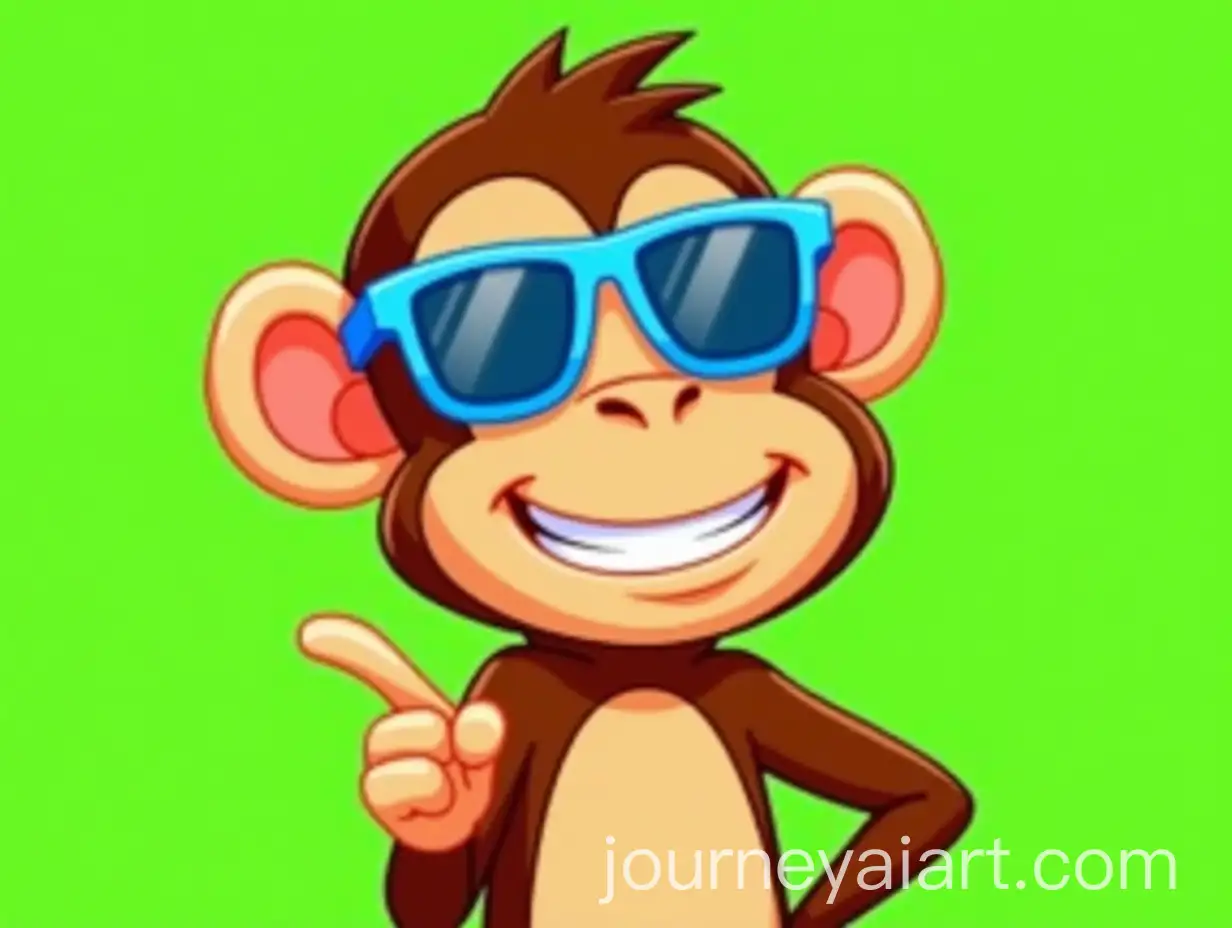Cartoon-Monkey-with-Blue-Sunglasses-in-Confident-Pose