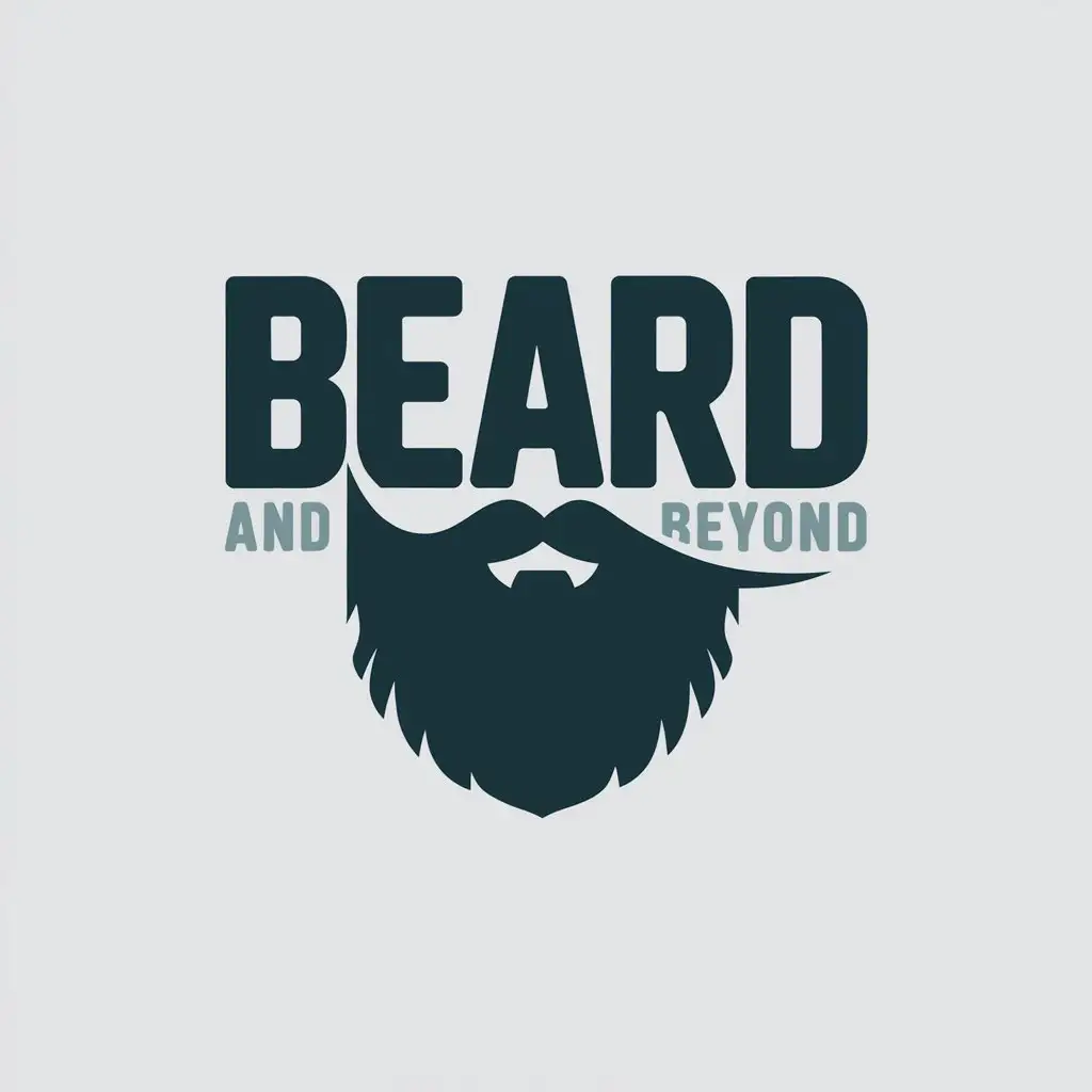 LOGO Design for Beard and Beyond Bold Typography with Navy Blue and Sage Green Theme