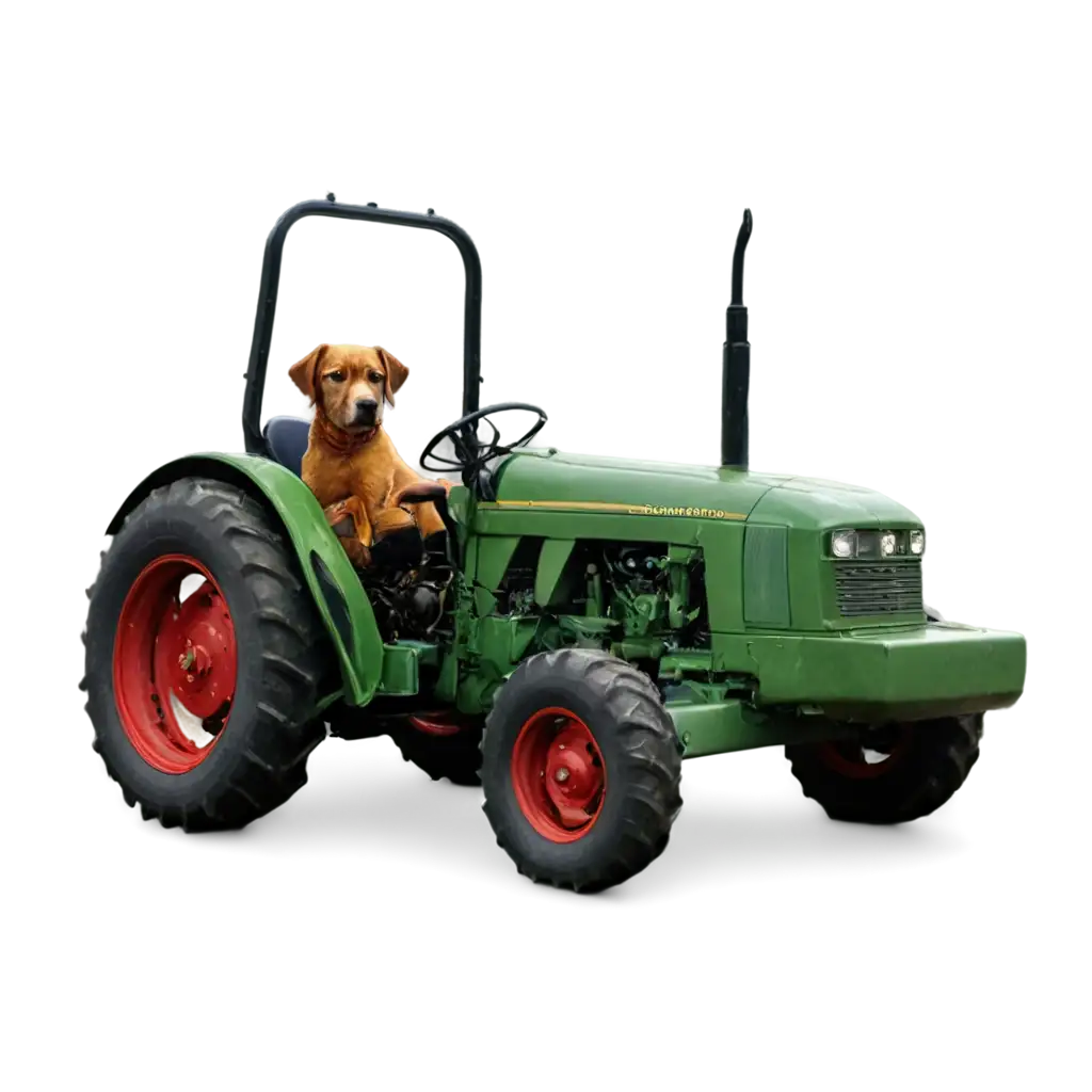 Unleashing-Creativity-A-HighResolution-PNG-of-a-Dog-Driving-a-Tractor