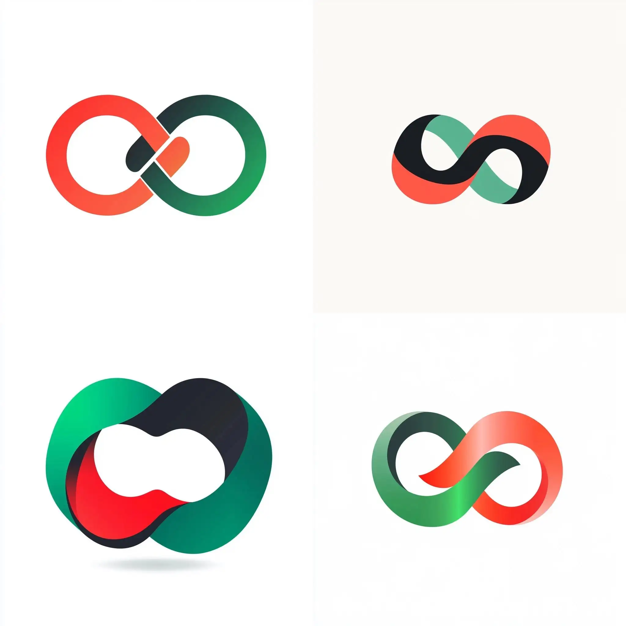 Minimalist-Abstract-Logo-Design-in-Green-and-Red-with-Momentum-and-Cyclic-Trend