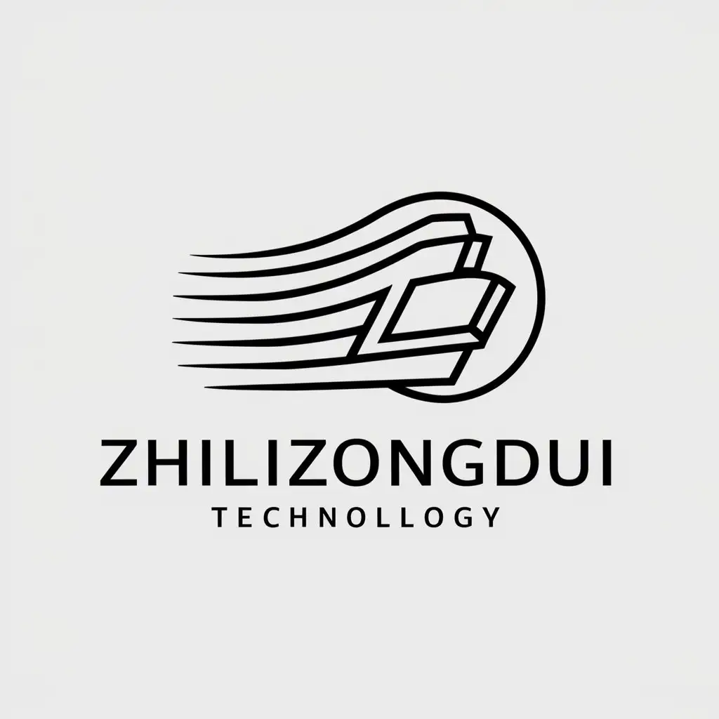 a vector logo design,with the text "zhilizongdui", main symbol:train race,Minimalistic,be used in Technology industry,clear background