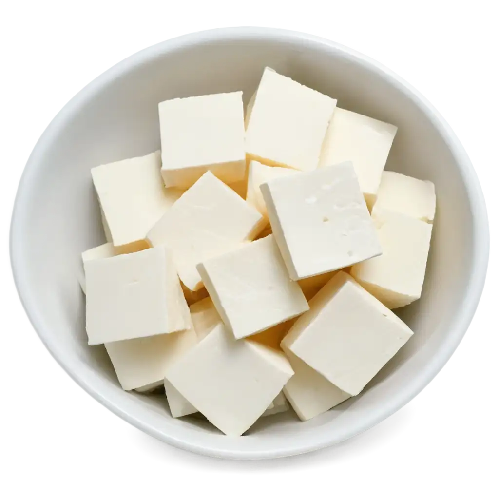 HighQuality-PNG-Image-of-Paneer-Cheese-Block-in-Bowl-with-Cut-Pieces-for-Culinary-Uses