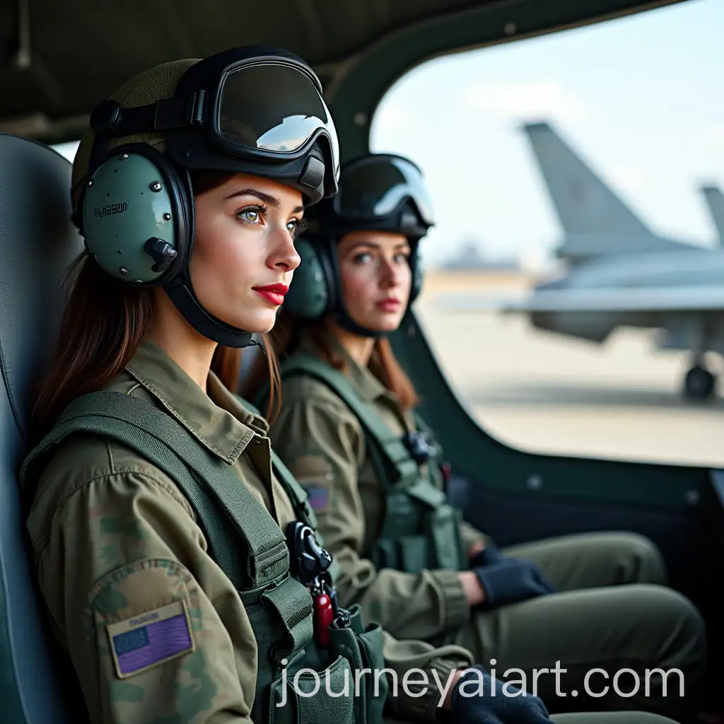 Russian-Female-Military-Pilots-in-Yak130-Cockpit-at-Airfield-with-Su30MK-and-Ka52-Helicopters