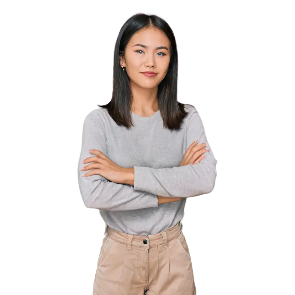 30-Year-Old-Vietnamese-Woman-Standing-with-Hands-Folded-PNG-Image-for-Clear-Quality-and-Versatility