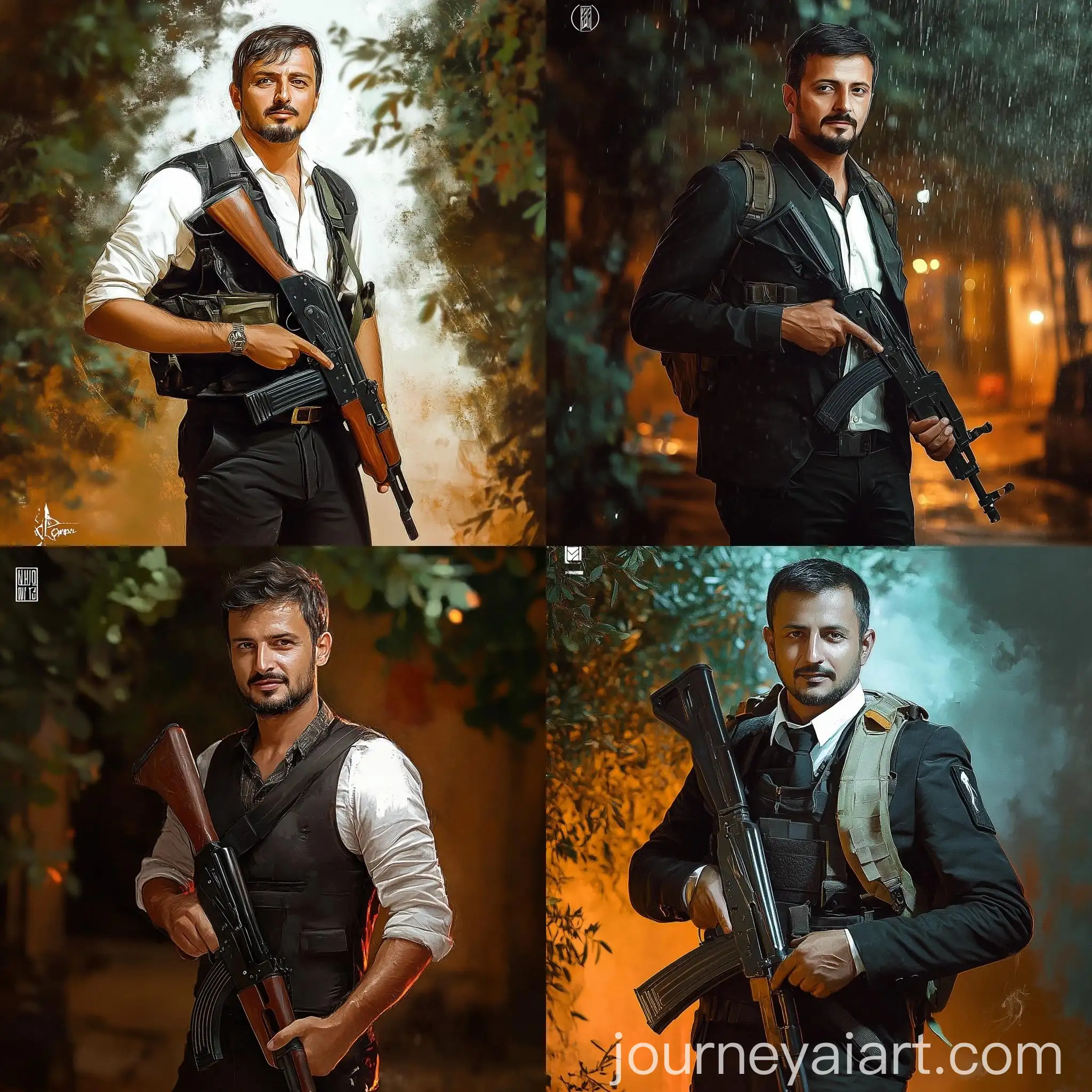Man-Holding-AK47-Gun-in-Urban-Environment
