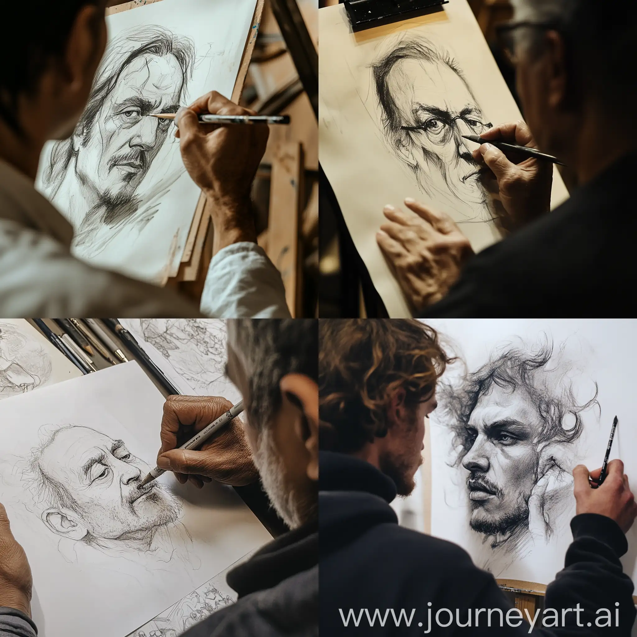 Artist-Captivated-by-the-Creative-Process-of-Drawing