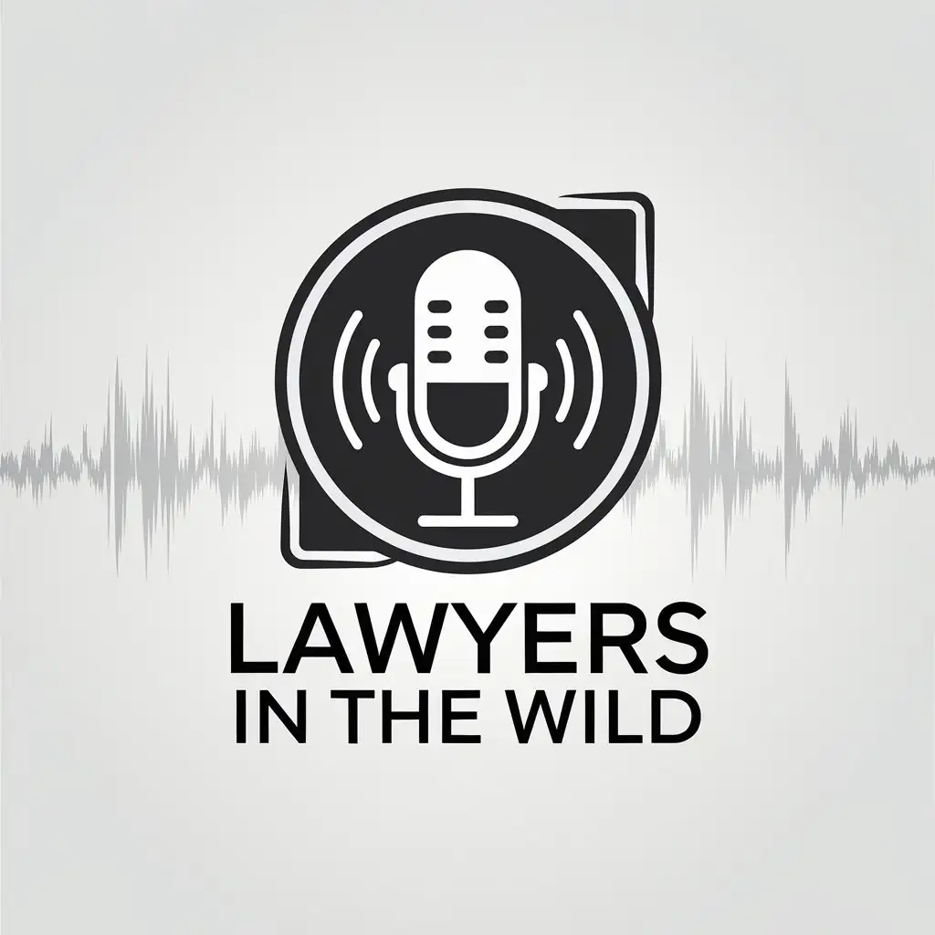 LOGO Design for Lawyers in the Wild Modern Circle with Podcast Microphone and Versatile Color Scheme