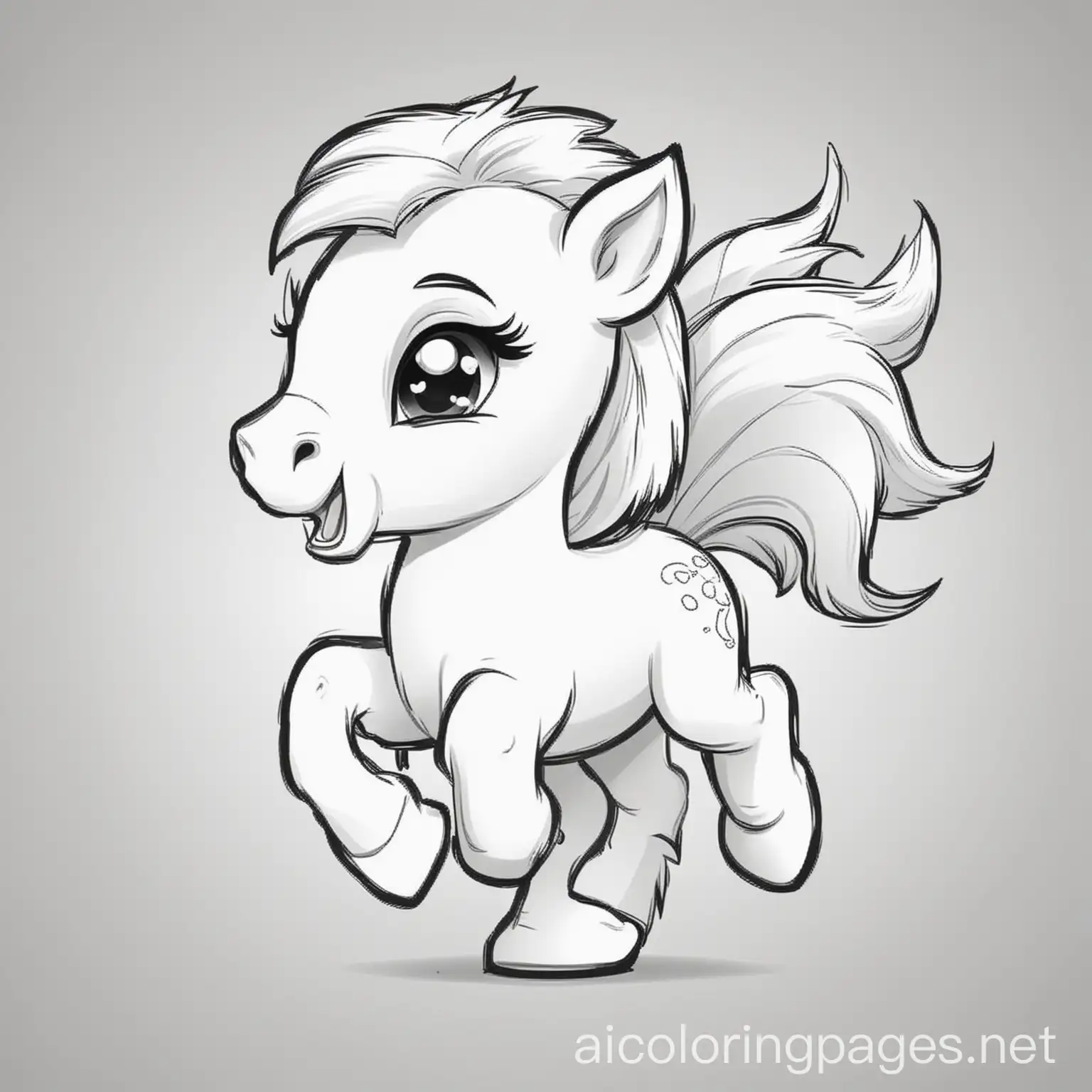 Cute-Baby-Pony-Running-Coloring-Page