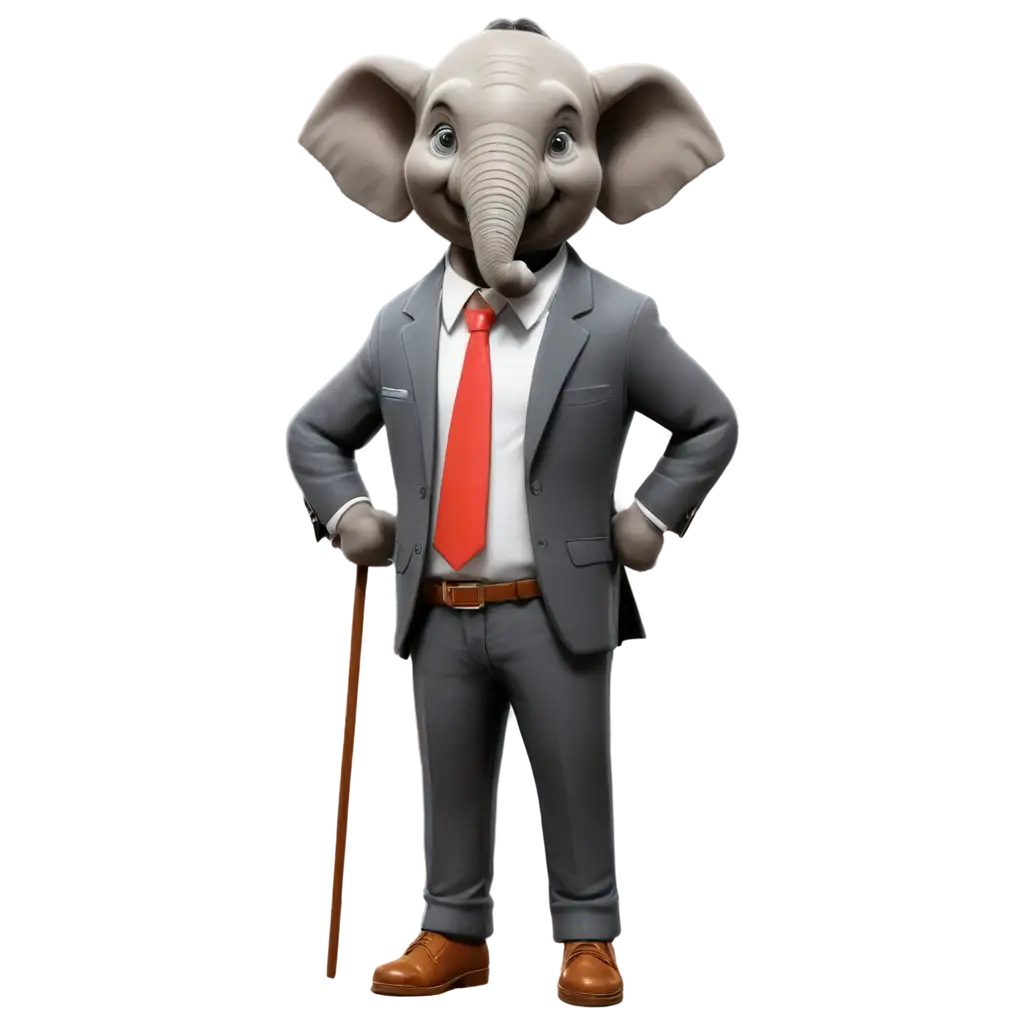 Elephant businessman cartoon character