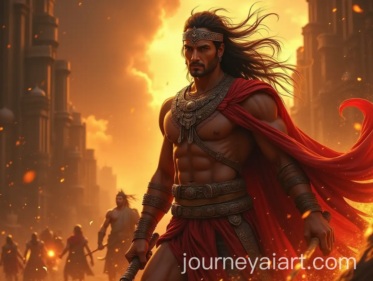 Krrish-and-Arjun-from-Mahabharat-Epic-in-Dynamic-Action-Scene