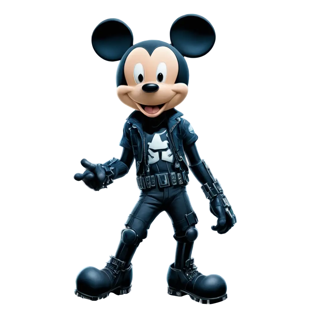 Cyberpunk-Character-Compilation-PNG-Mickey-Mouse-and-Avengers-in-Jakarta-City-Background