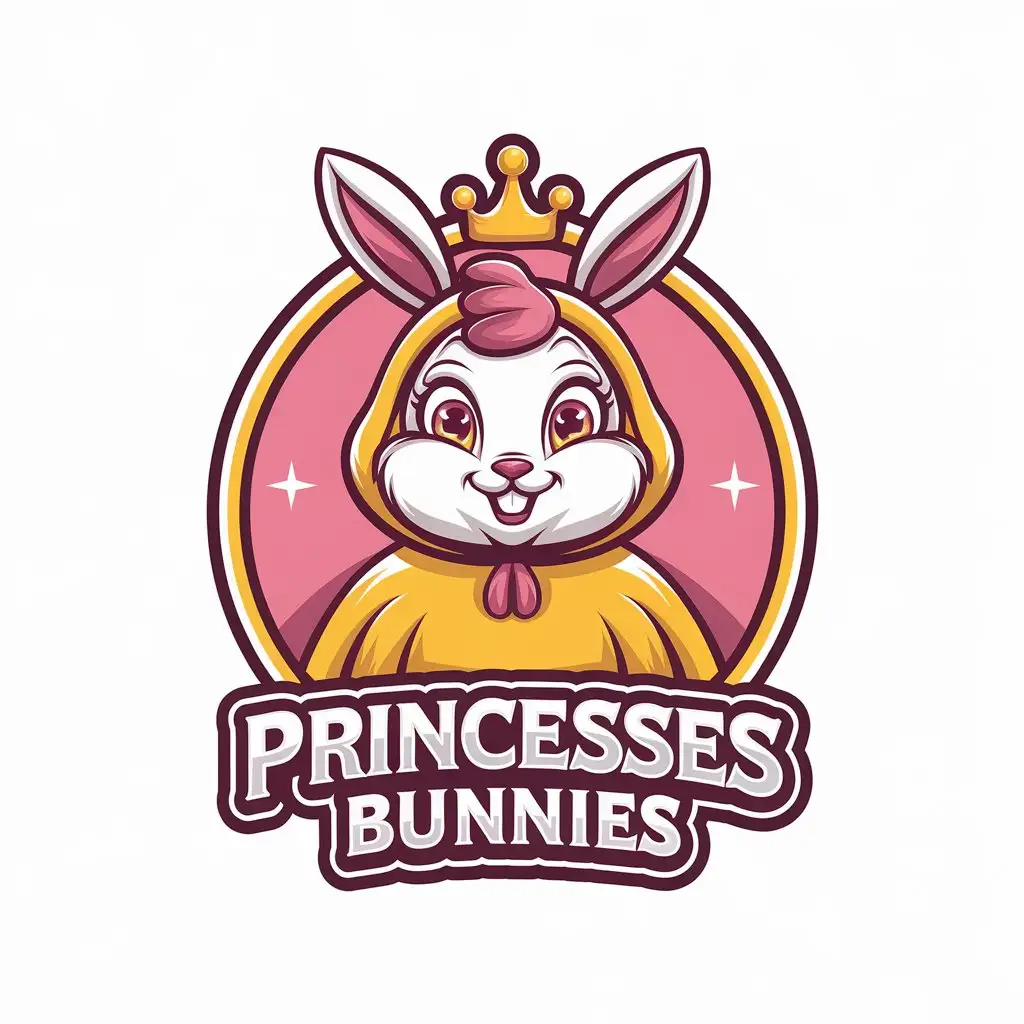 LOGO-Design-for-Princesses-Bunnies-Whimsical-Theme-with-Princess-Bunny-in-Chicken-Costume