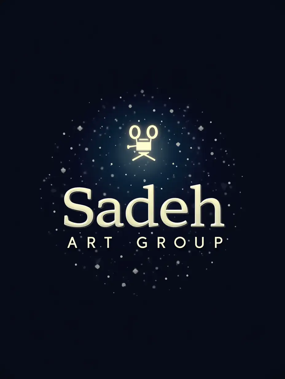 user_prompt: Logo for Sadeh art group, with a symbol and element of film camera, night and space of skynThe name of the group should be in the logo,nGroup name: Sadeh art group