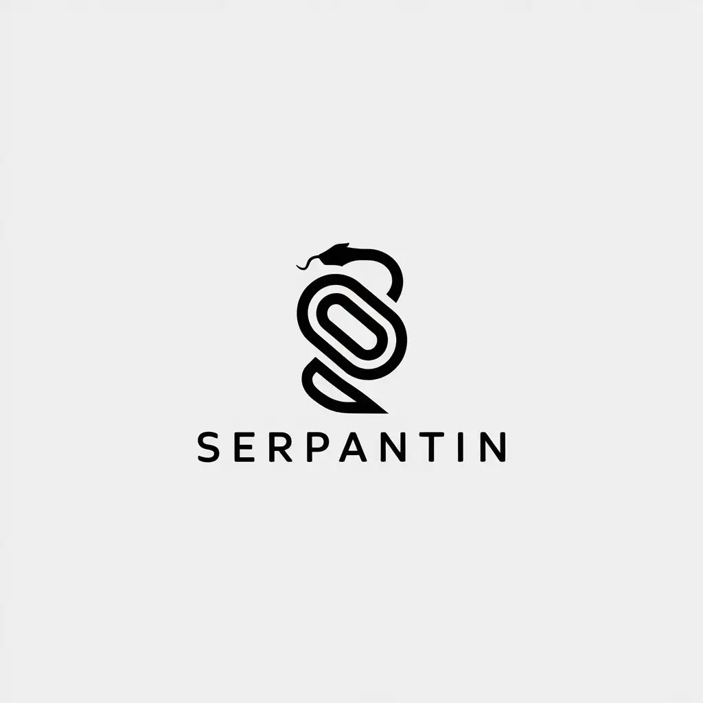 LOGO Design for Serpantin Minimalistic Snake Symbol with Clear Background