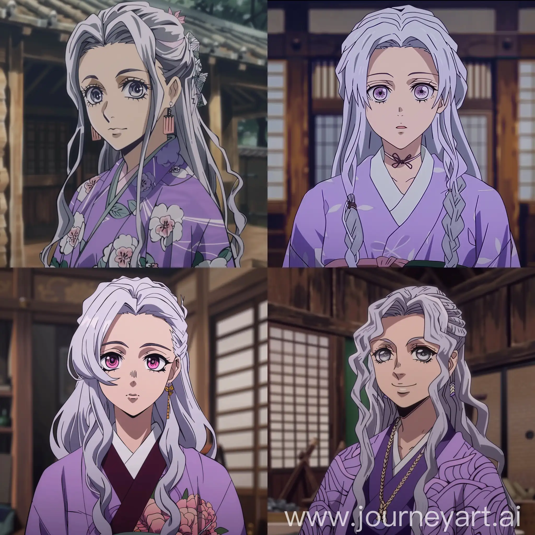 Female-Demon-Slayer-with-Long-Silver-Hair-in-Purple-Kimono