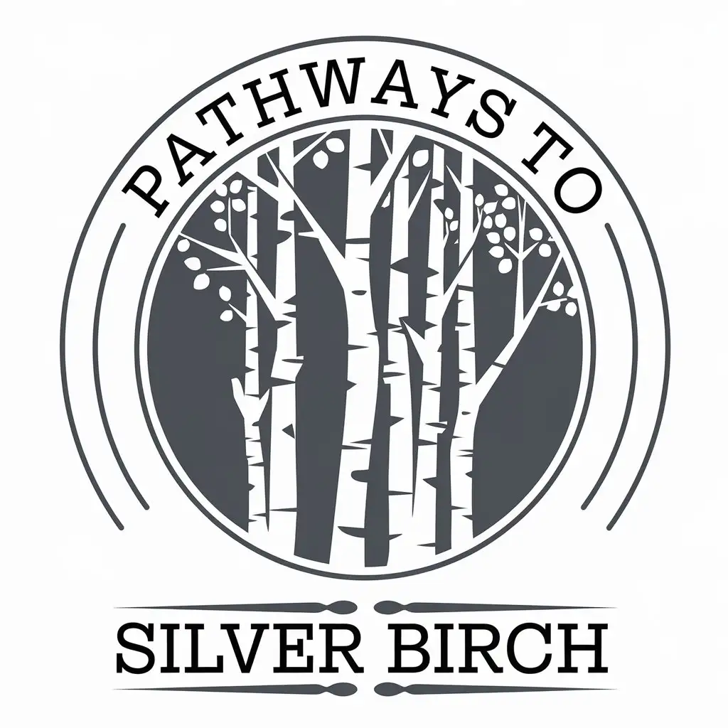 LOGO Design for Pathways To Silver Birch Birch Trees Symbol for Medical Dental Industry with Clear Background