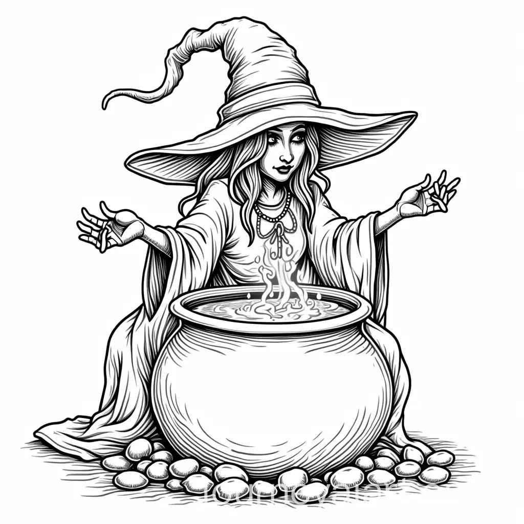 Witch-Brewing-Potion-in-Bubbling-Cauldron-Coloring-Page-for-Adults