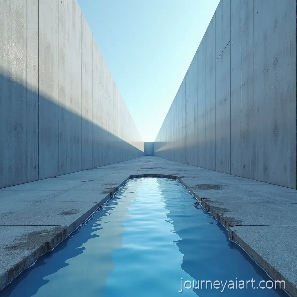 RealConcrete-ground-reflectionistic-Urban-Scene-with-Concrete-Ground-and-Water-Reflection