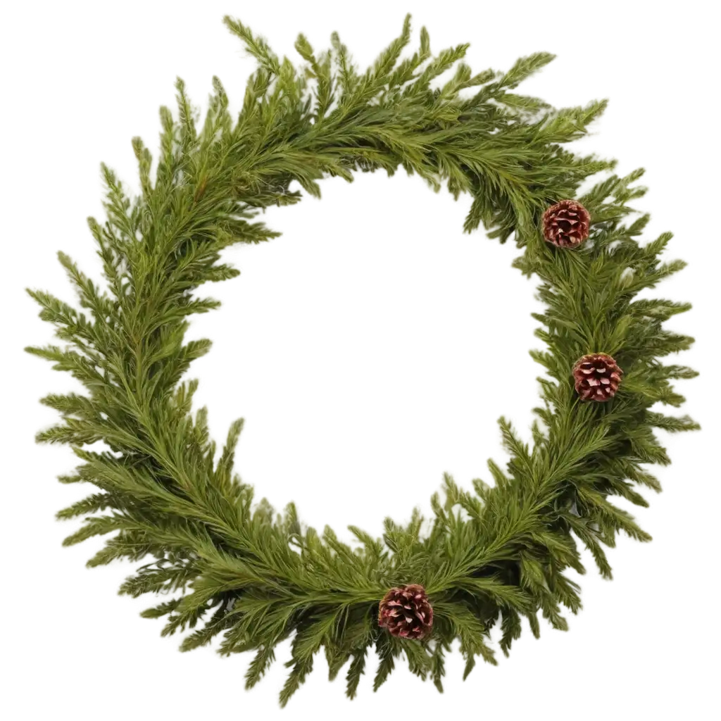 Vertical-Round-Fir-Wreath-PNG-with-Rich-Green-Tones-for-Holiday-and-Seasonal-Use