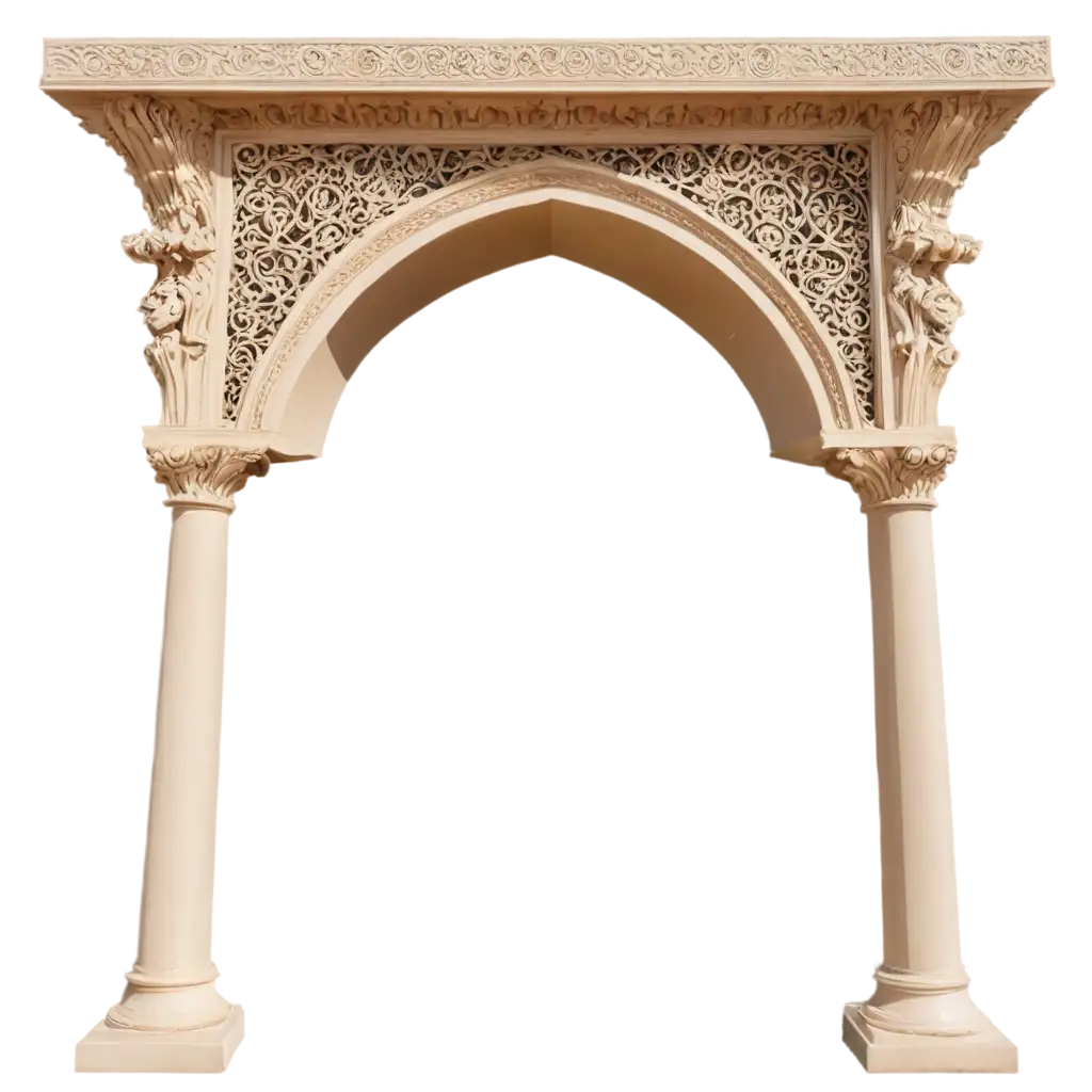 Elegant-GothicMughal-Fusion-Arch-Pillar-PNG-with-Floral-Carvings-and-Gold-Accents