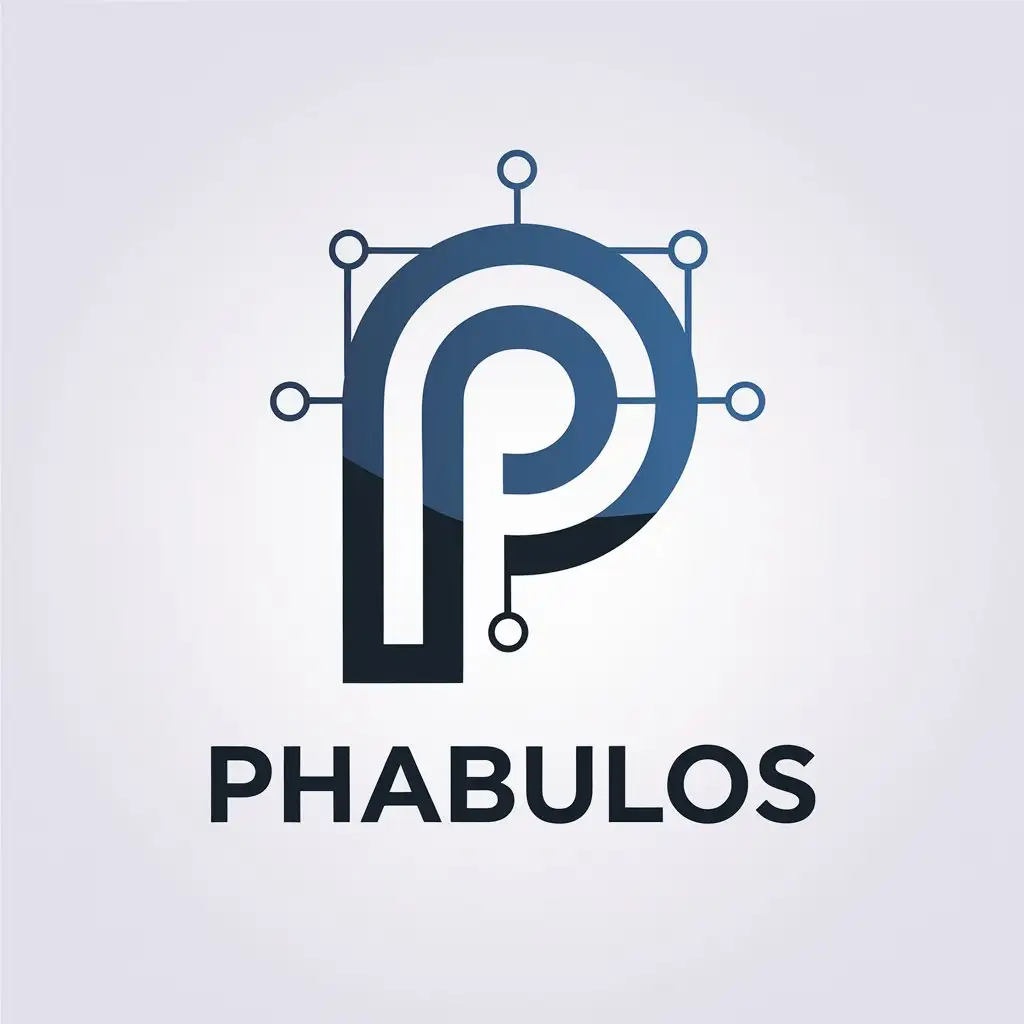 LOGO Design for Phabulos Minimalistic Vector with P Symbol for Technology Industry