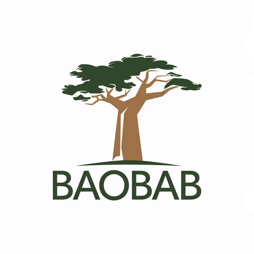 LOGO Design for Baobab Minimalist Baobab Tree Symbol for the Finance Industry with Clear Background