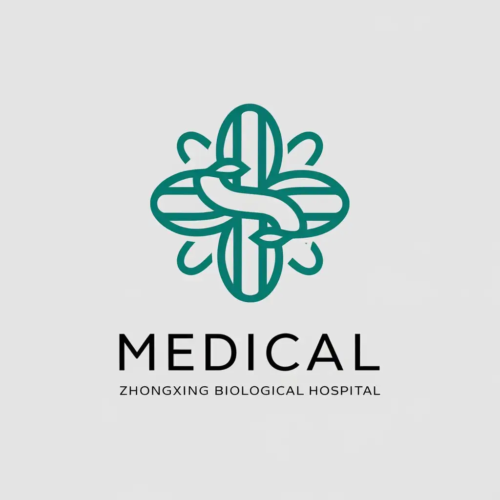 a vector logo design,with the text "medical", main symbol:Zhongxing Biological Hospital,Moderate,be used in Medical Dental industry,clear background