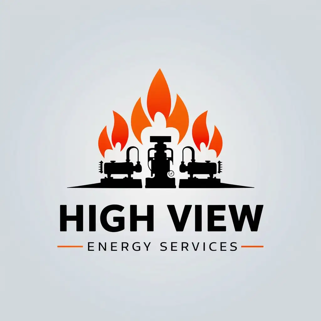 LOGO Design for High View Energy Services Gas Flames and Natural Gas Compressors in Desert Hues