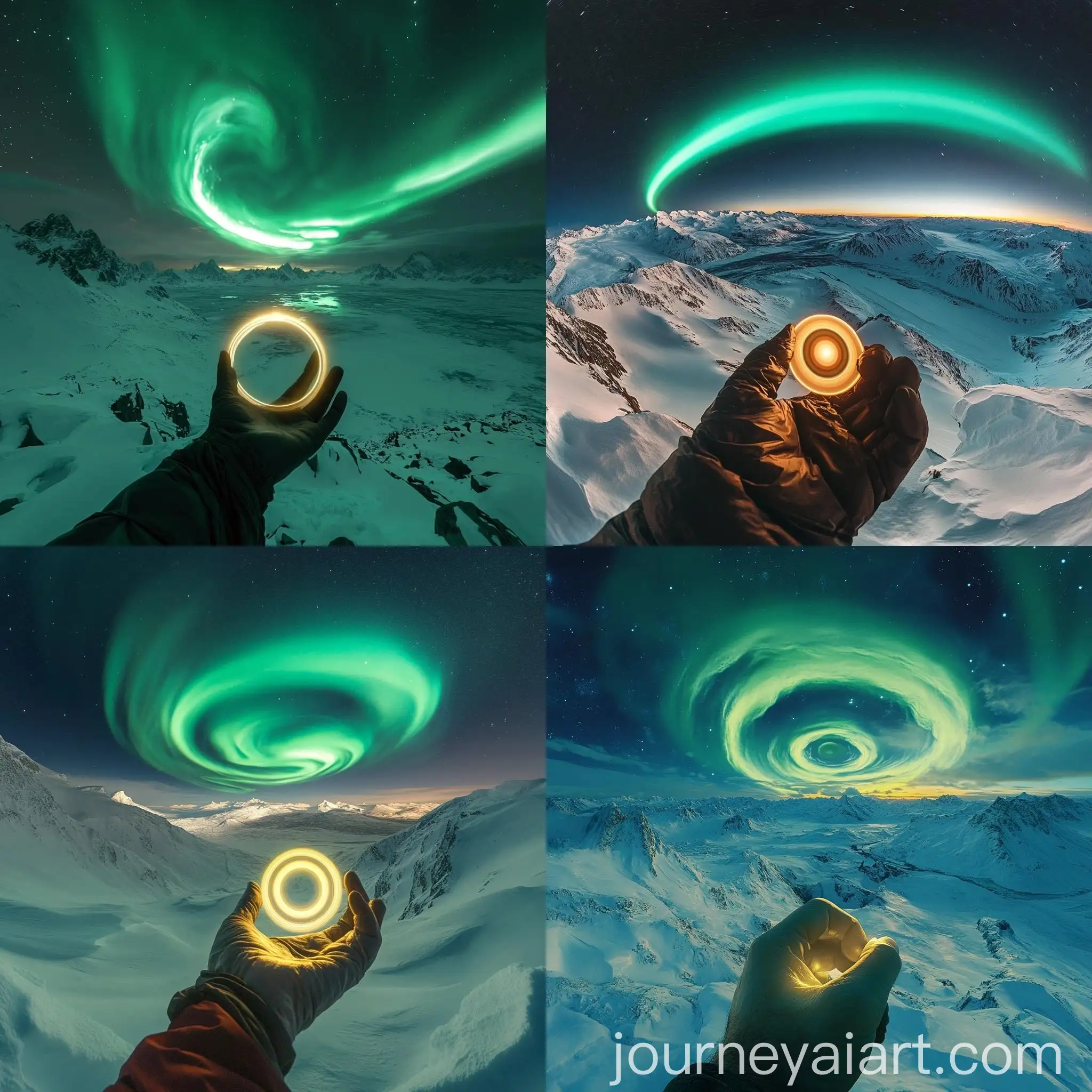 Glowing-Saturn-Over-Snowy-Antarctic-Mountains
