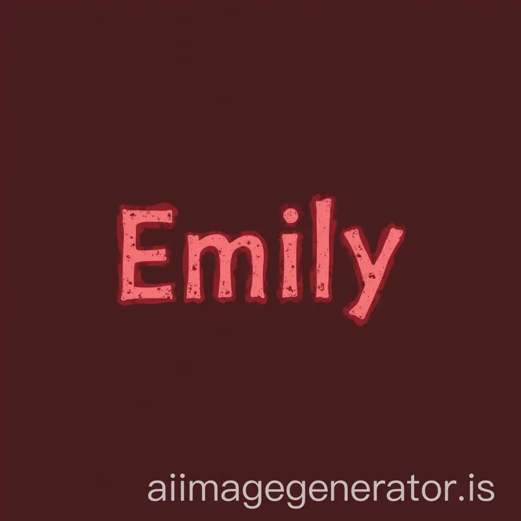 The-Name-Emily-in-Blurred-Burgundy-Red-Font-with-Burgundy-Red-Fill