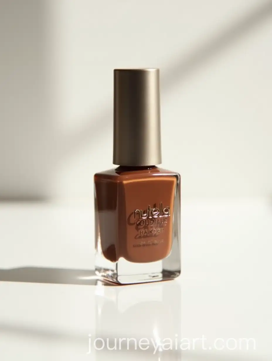 Glossy-Glass-Nail-Polish-Bottle-with-NutellaInspired-Brown-Liquid