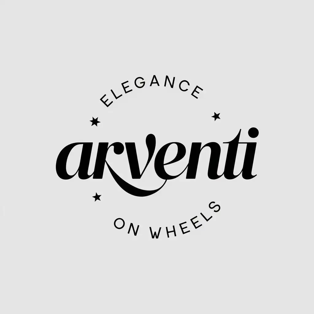 LOGO Design For Arventi Elegant Script Font with Circular Arrangement of Modern Text