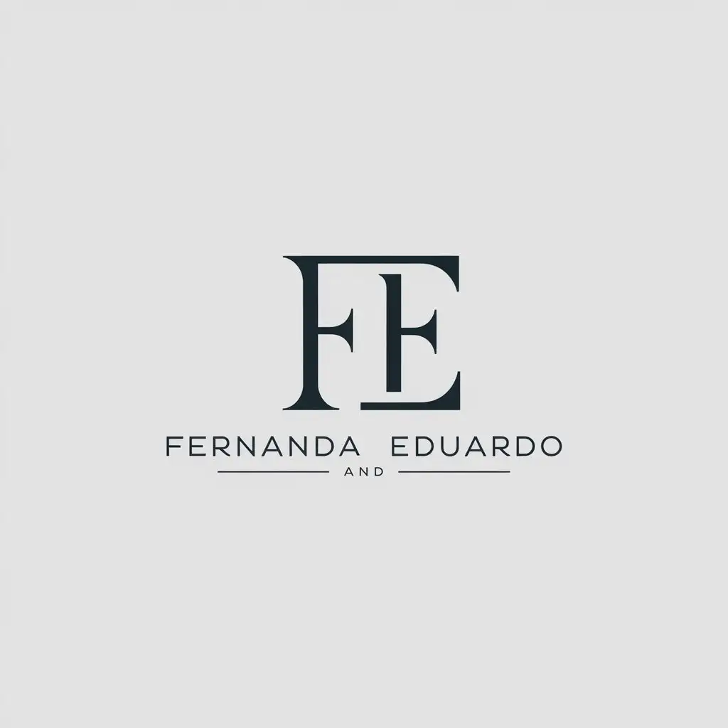 LOGO Design for Fernanda and Eduardo Minimalistic Vector Logo Featuring F E for Events Industry