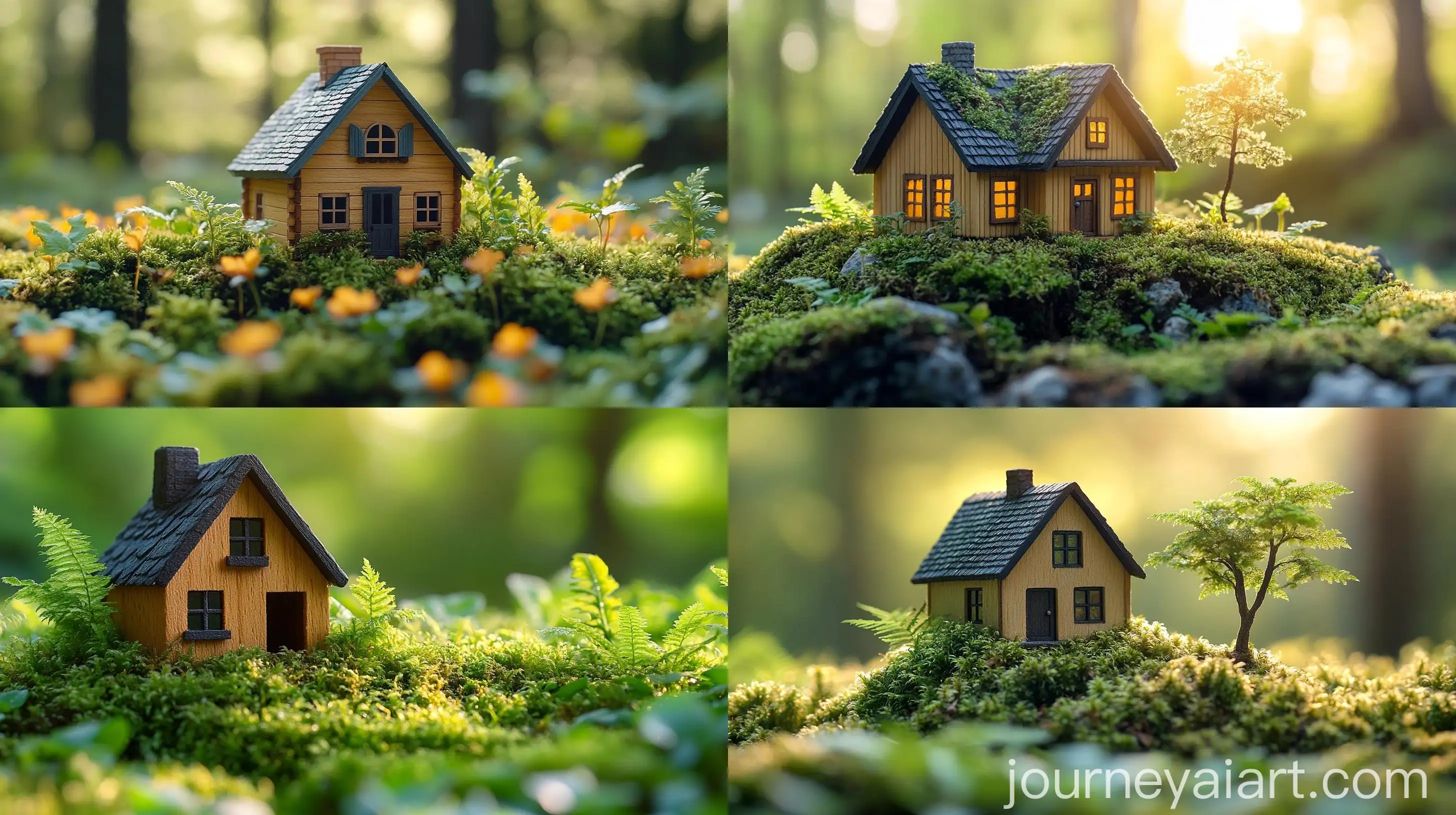 EcoFriendly-Miniature-Wooden-House-in-Spring-Landscape