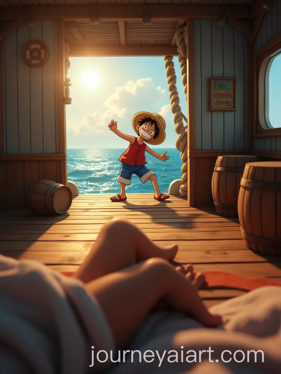 Morning-on-the-Thousand-Sunny-Pirate-Ship-with-Monkey-D-Luffy
