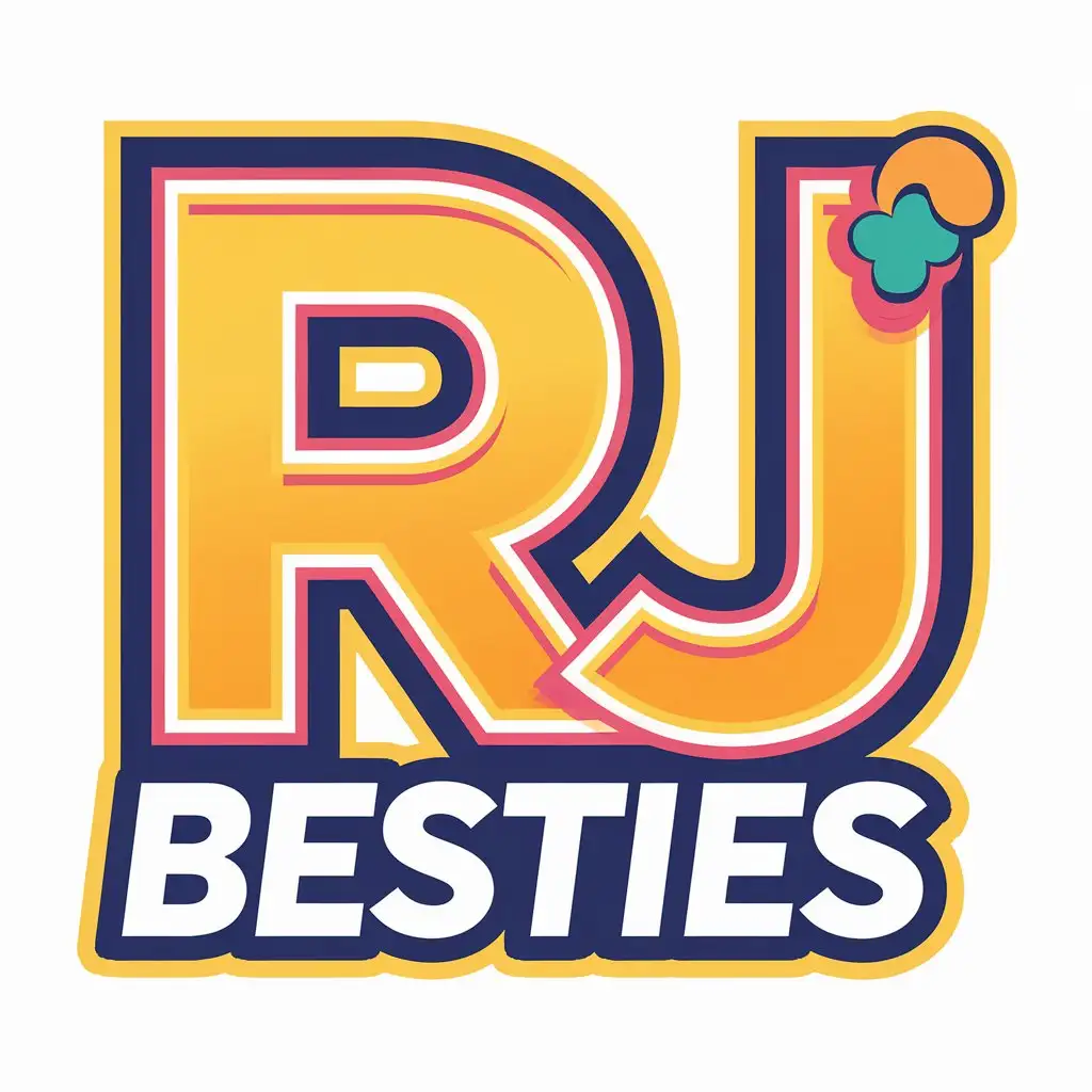 LOGO Design for RJ Besties Fun Playful and Modern Typography with Vibrant Colors