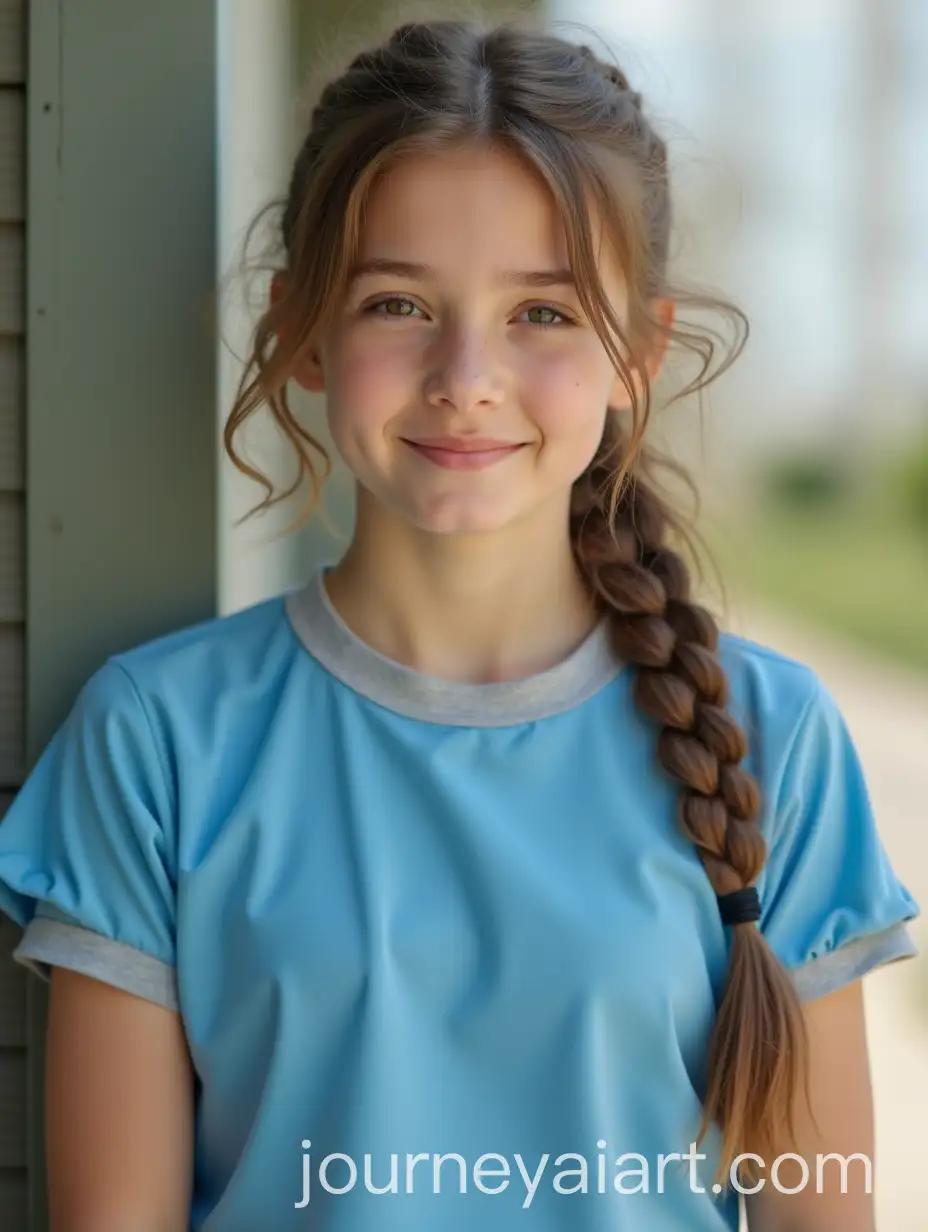 Late-Teenager-European-Girl-in-Sporty-Outfit-and-Latex-Medical-Gloves-Outdoors