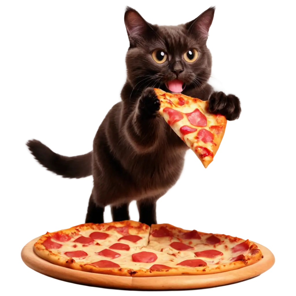 Flying-Cat-Eating-Pizza-PNG-HighQuality-Image-for-Creative-Use