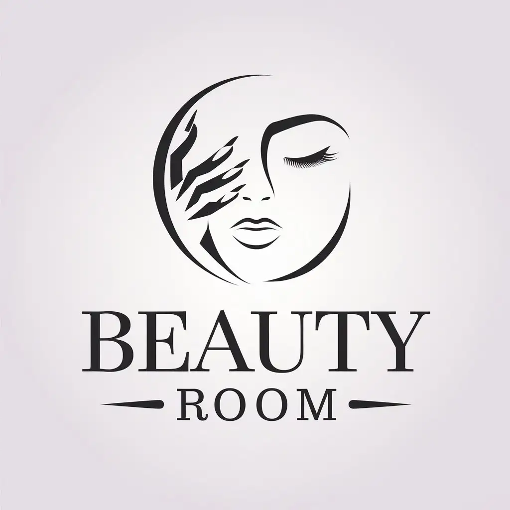 LOGO-Design-for-Beauty-Room-Face-and-Nails-Icon-in-Minimalistic-Style